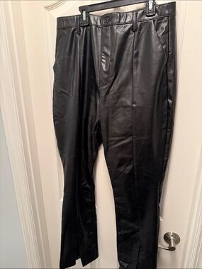 Abercrombie Black Faux Leather Dress Pants